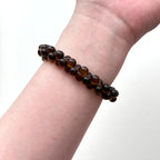 B72 【Lucky Glass】Pear-shaped Brown Glass Bubble Bead Bracelet