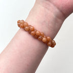 B71 Orange-brown pear-shaped glass bubble bead bracelet