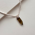N34 [Scorpio/Sagittarius | November] Smoky Quartz Hexagonal Column Gold-Plated Necklace