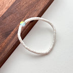 BS147 【White Lover】 Shell White Moonlight Glass Bracelet