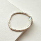 BS147 【White Lover】 Shell White Moonlight Glass Bracelet
