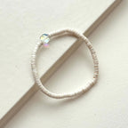 BS147 【White Lover】 Shell White Moonlight Glass Bracelet