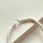 BS147 【White Lover】 Shell White Moonlight Glass Bracelet