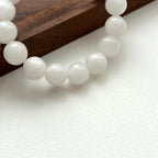 BS148 [White Jade Guardian Stone] White Stone Red Agate Bracelet