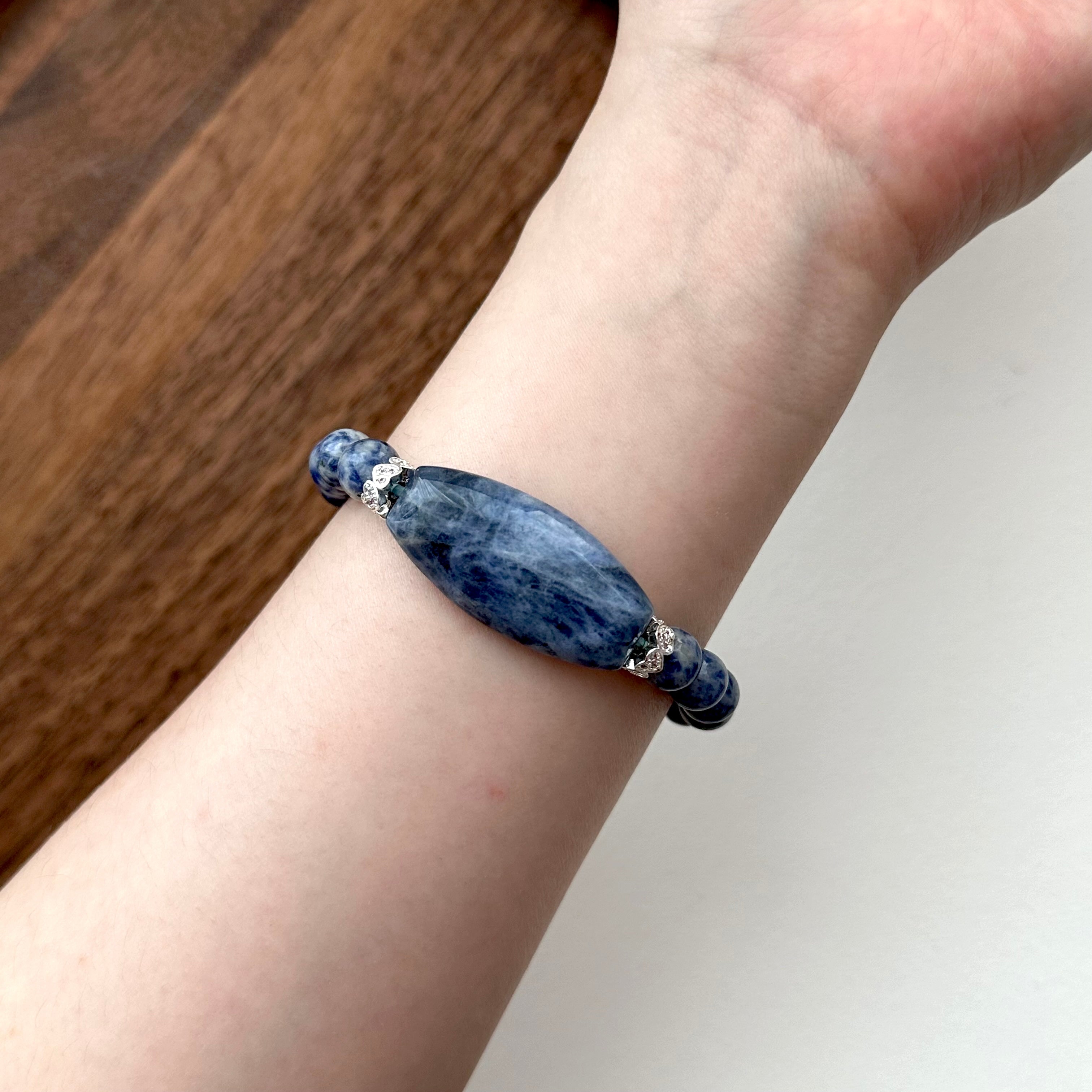 BS154 [Clarify Yourself] Blue Stone Simple Gold-plated Bracelet