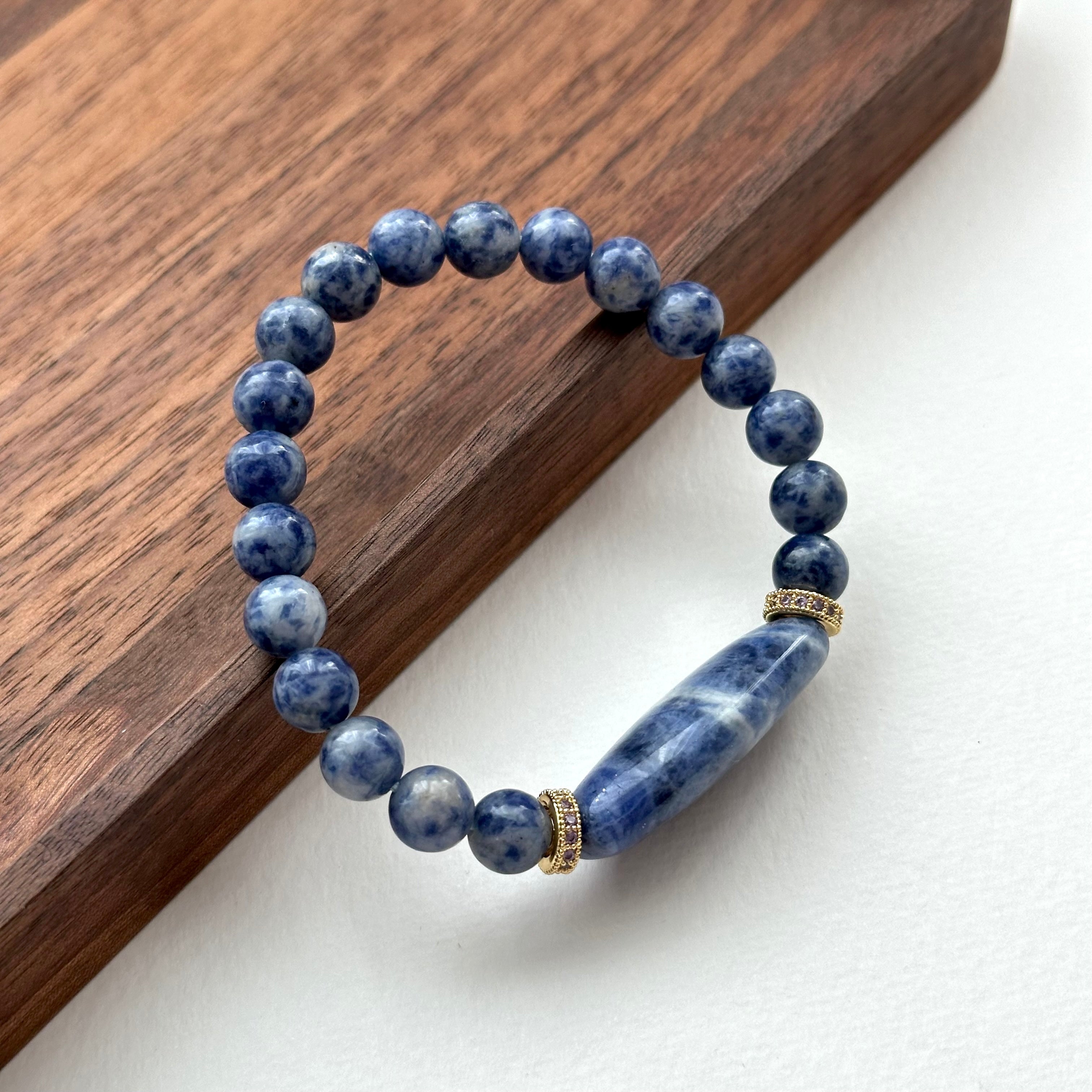 BS155 [Clarify Yourself] Blue Stone Ring Gold-plated Bracelet