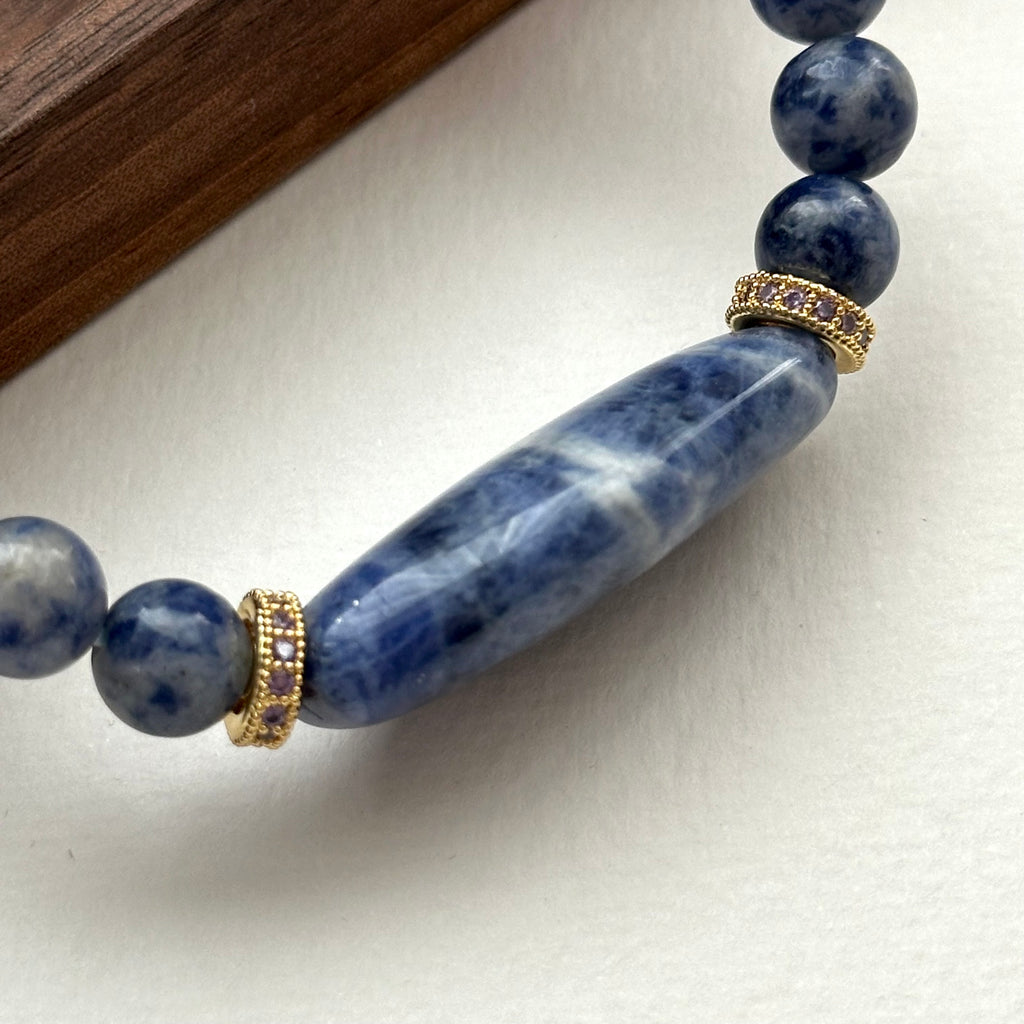 BS155 [Clarify Yourself] Blue Stone Ring Gold-plated Bracelet