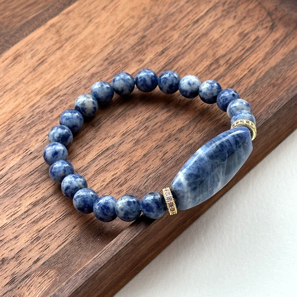 BS155 [Clarify Yourself] Blue Stone Ring Gold-plated Bracelet