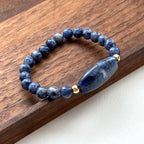 BS154 [Clarify Yourself] Blue Stone Simple Gold-plated Bracelet