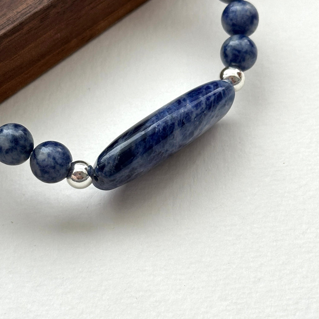 BS157 [Clarify Yourself] Blue Stone Simple Silver-plated Bracelet
