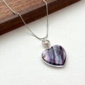 N26 [Gemini-Cancer | June] Fluorite | Freshwater Pearl Heart-Shaped Necklace