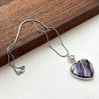 N26 [Gemini-Cancer | June] Fluorite Freshwater Pearl Heart-Shaped Necklace