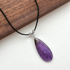 N30 [Aquarius Pisces | February Birthstone] Amethyst Water Drop Silver Plated Necklace