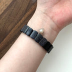 BS161【射手摩羯座|12月】藍砂石淡水珍珠心吊墜輕手排