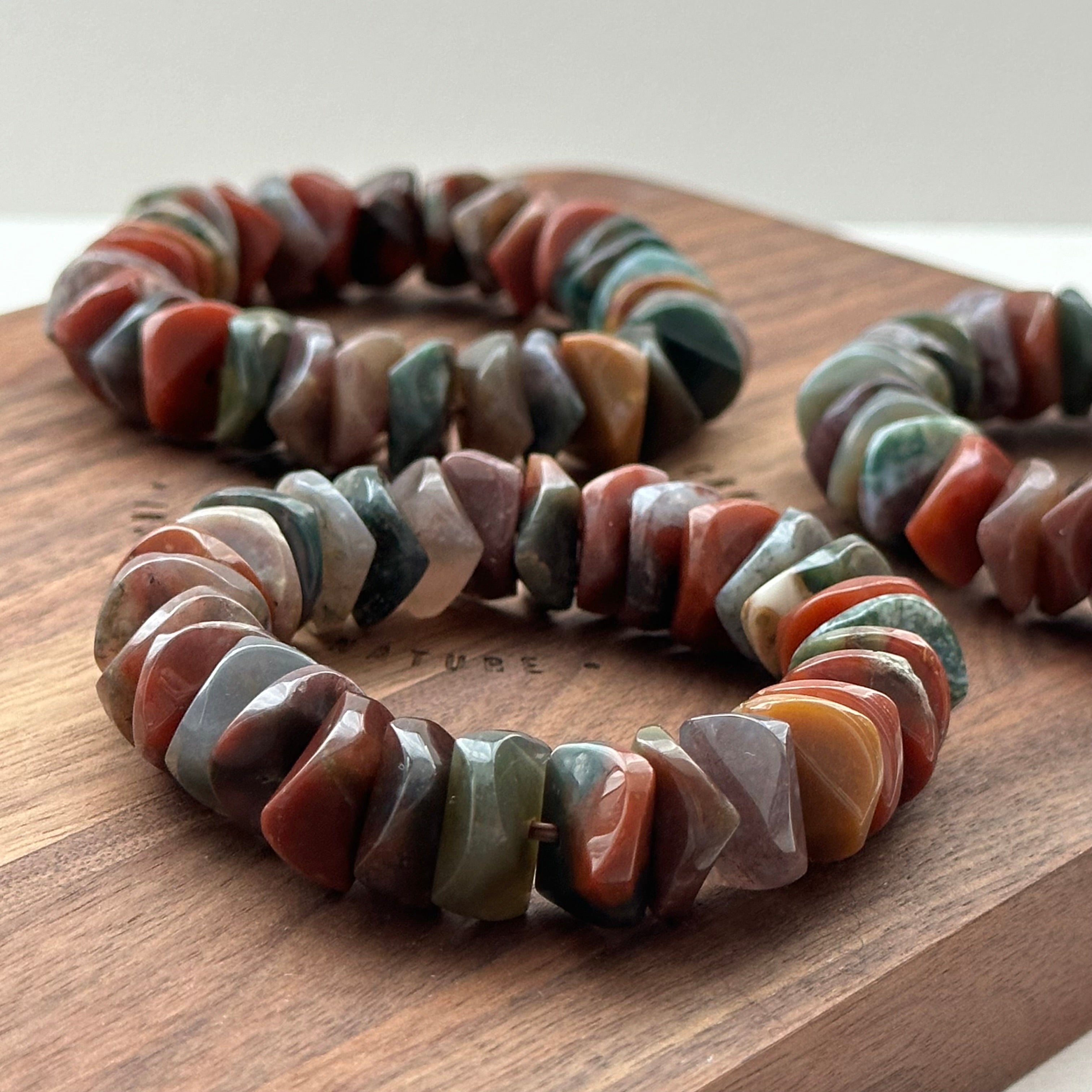 B94 【雙魚牡羊座|3月生日】血石純珠碎片純珠手鏈手串