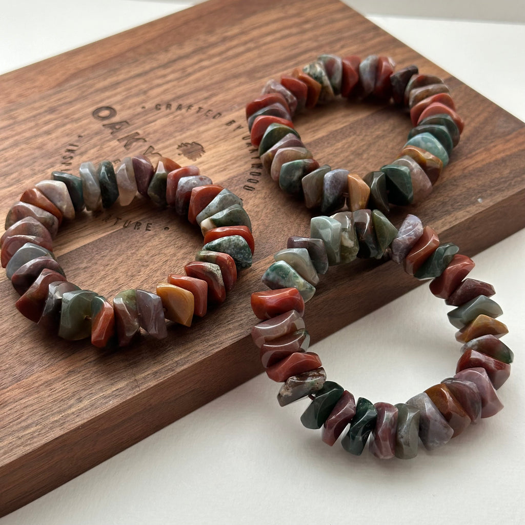 B94 【雙魚牡羊座|3月生日】血石純珠碎片純珠手鏈手串