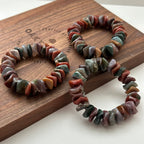 B94 【雙魚牡羊座|3月生日】血石純珠碎片純珠手鏈手串