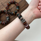 B94 【雙魚牡羊座|3月生日】血石純珠碎片純珠手鏈手串