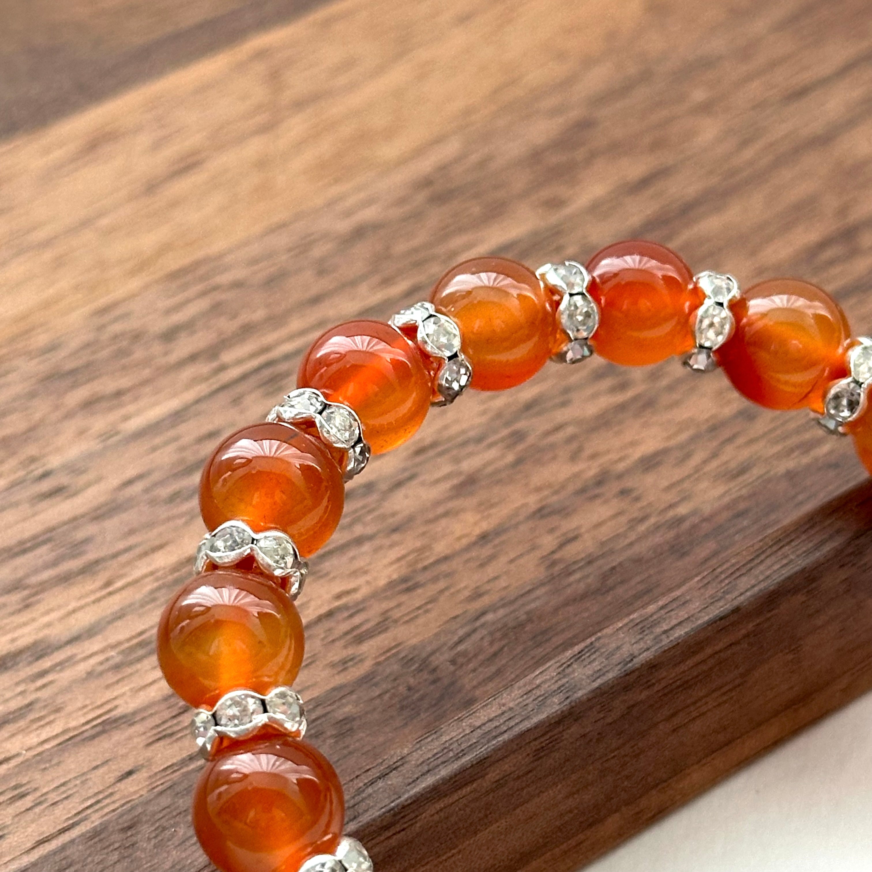 BS08 [Cancer Leo | July] Red agate silver-plated bracelet