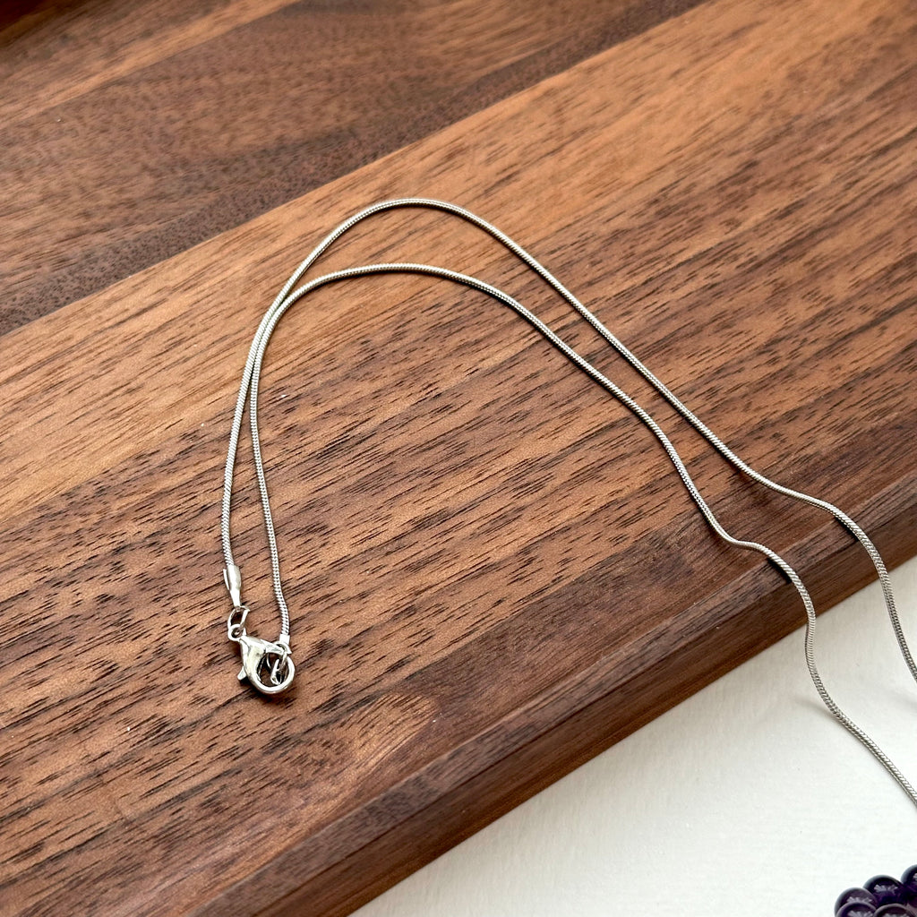 N31 [Aquarius Pisces | February Birthstone] Amethyst Bow Silver-plated Necklace