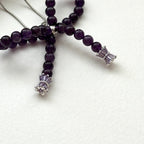 N31 [Aquarius Pisces | February Birthstone] Amethyst Bow Silver-plated Necklace