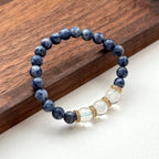 BS166【Clarify Yourself】Blue Stone White Crystal Gold-plated Bracelet