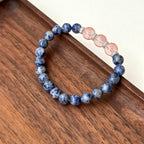 BS165 [Clarify Yourself] Blue Stone Watermelon Red Silver Plated Bracelet