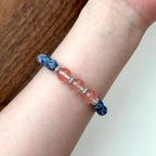 BS165 [Clarify Yourself] Blue Stone Watermelon Red Silver Plated Bracelet