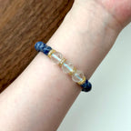 BS166【Clarify Yourself】Blue Stone White Crystal Gold-plated Bracelet