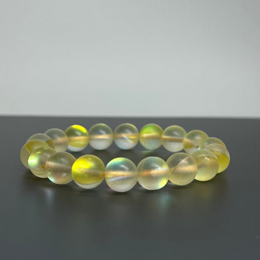 B50 月亮琉璃石 • 霧黃手鏈手串 Matt Yellow Moonstone Bracelet