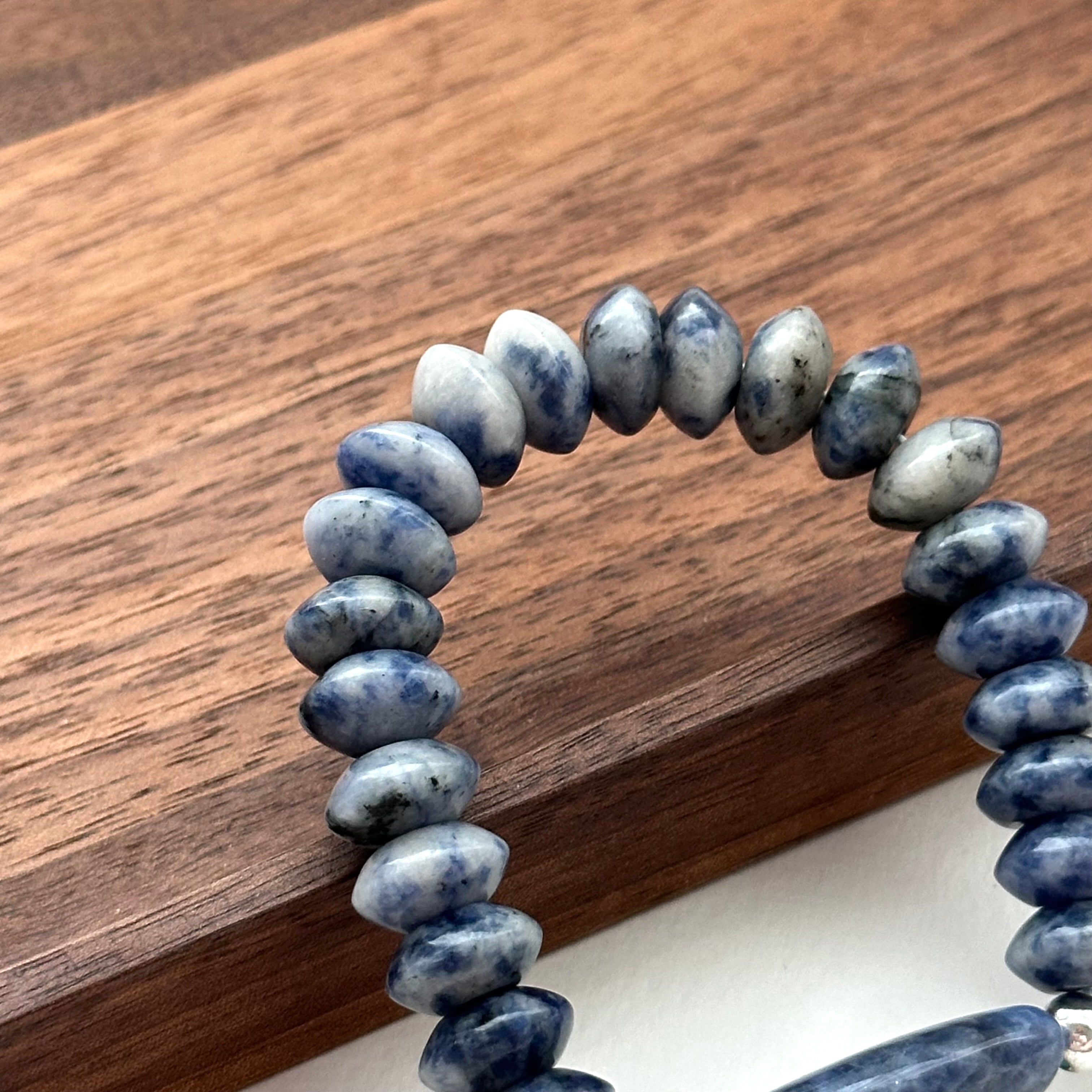 BS170 [Clarify Yourself] Blue Stone Butterfly Bead Simple Silver-plated Bracelet