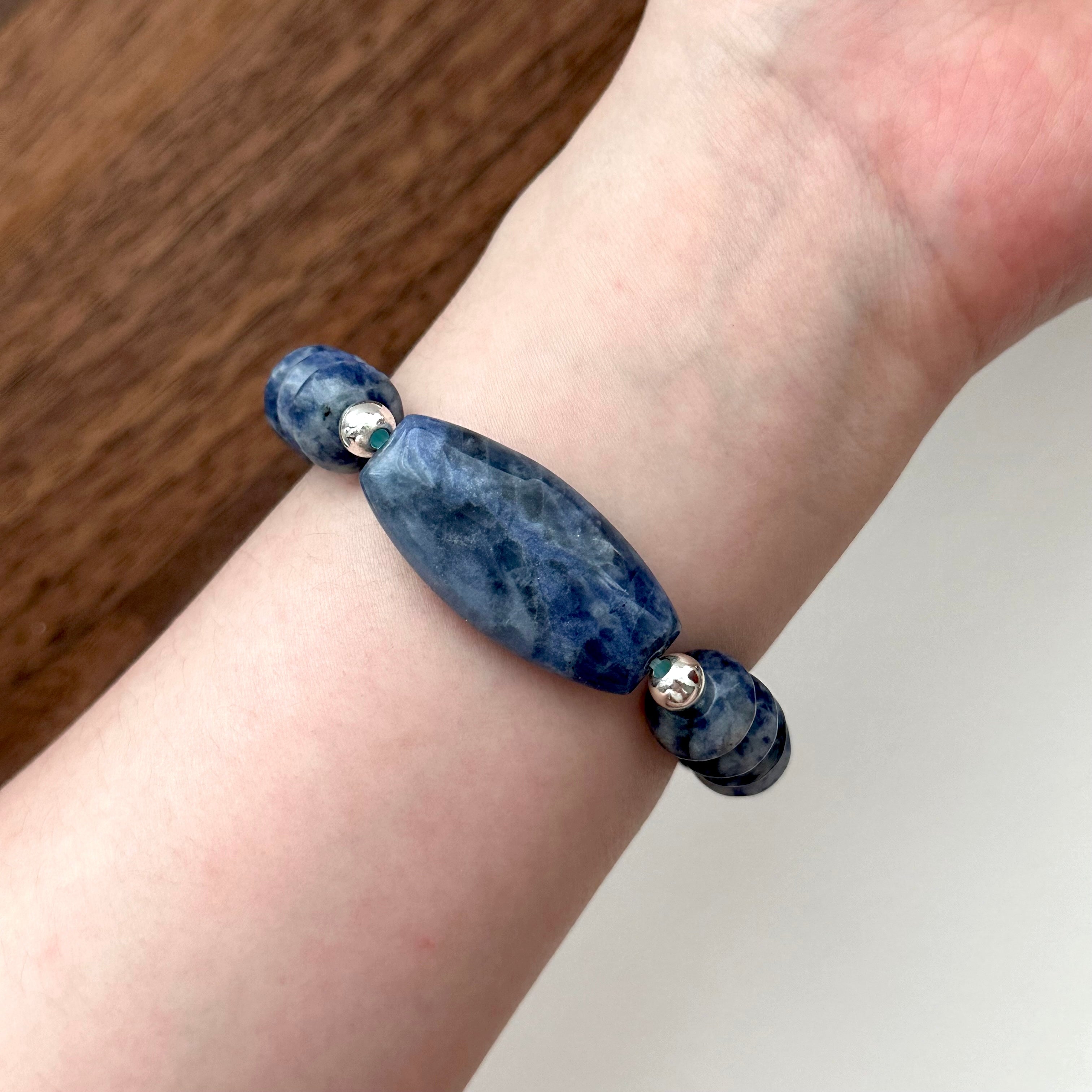 BS170 [Clarify Yourself] Blue Stone Butterfly Bead Simple Silver-plated Bracelet