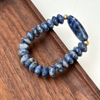 BS171 [Clarify Yourself] Blue Stone Butterfly Bead Simple Gold-plated Bracelet