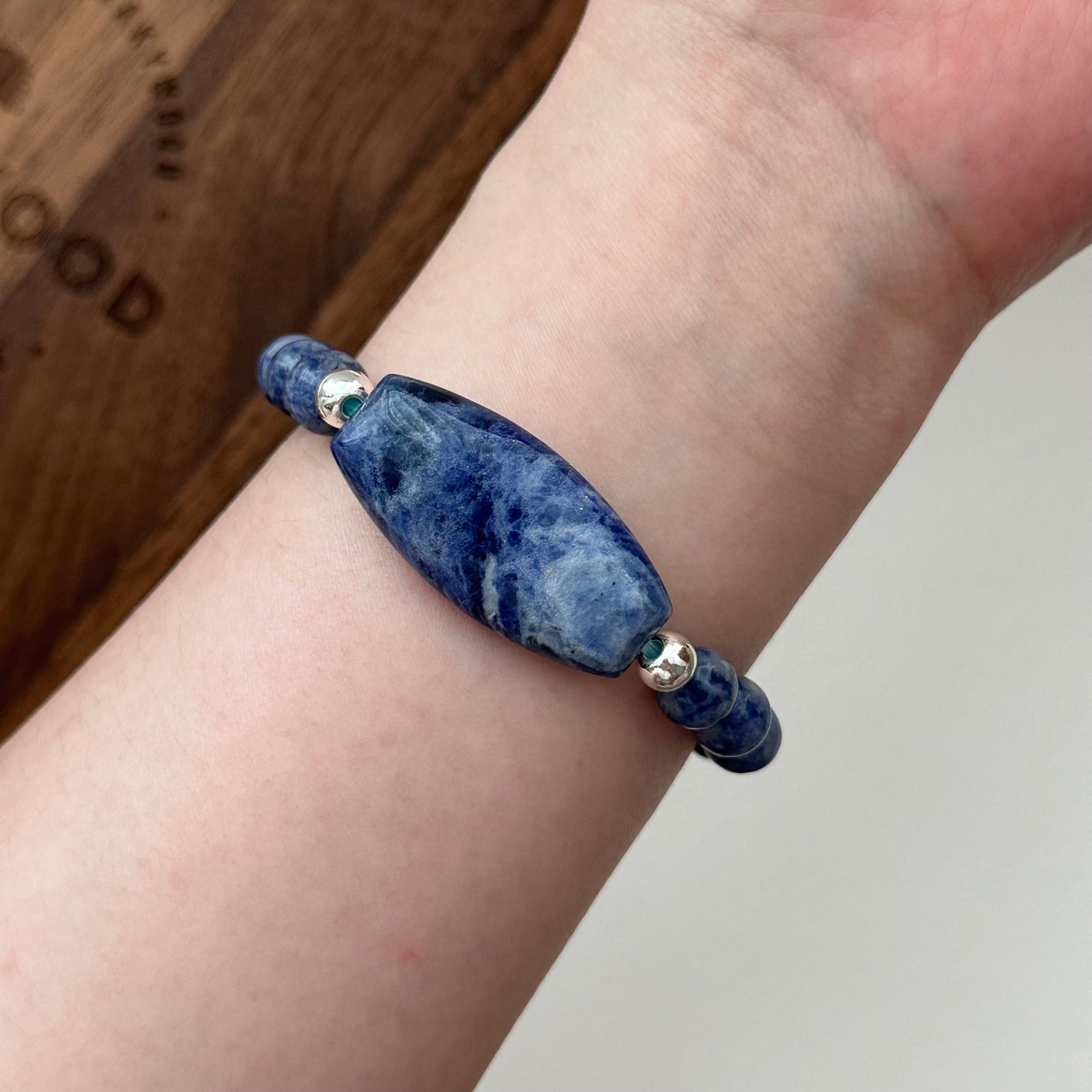 BS157 [Clarify Yourself] Blue Stone Simple Silver-plated Bracelet