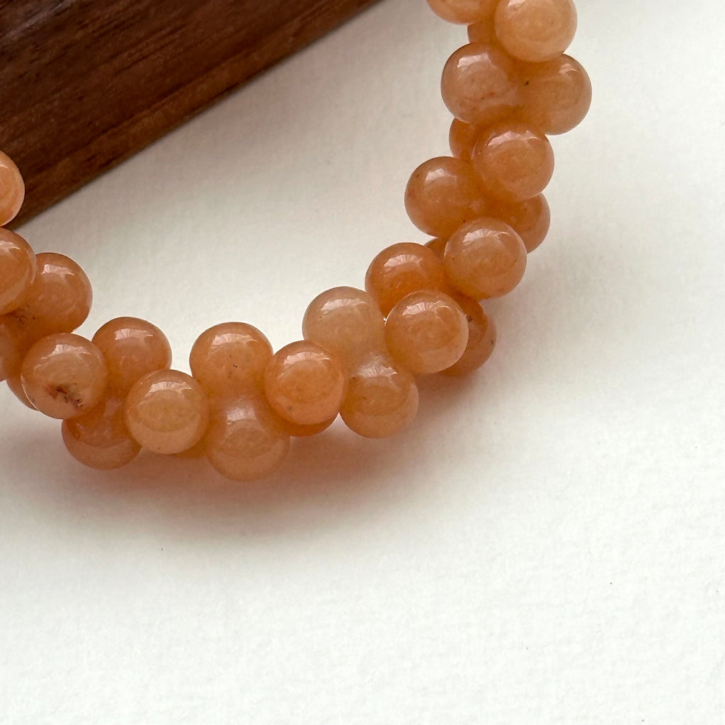 B71 Orange-brown pear-shaped glass bubble bead bracelet