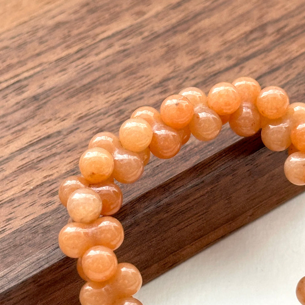 B71 Orange-brown pear-shaped glass bubble bead bracelet