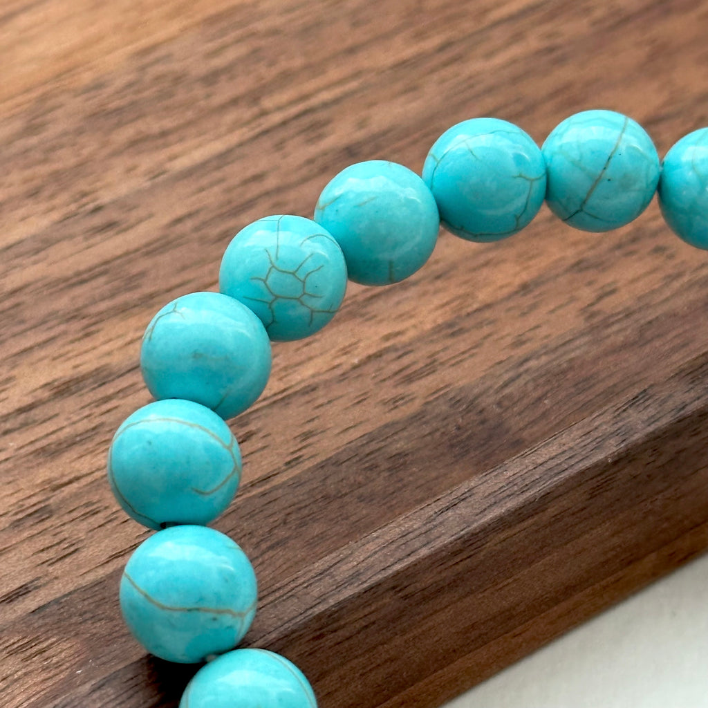 BS175 [Sagittarius Capricorn | December Birthday] Blue Turquoise Amethyst Flower Silver-plated Bracelet