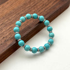 BS176 [Sagittarius Capricorn | December Birthday] Blue Turquoise Classic Silver-plated Bracelet