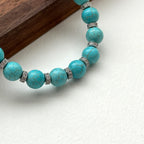 BS176 [Sagittarius Capricorn | December Birthday] Blue Turquoise Classic Silver-plated Bracelet