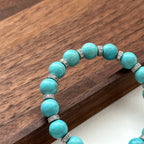 BS176 [Sagittarius Capricorn | December Birthday] Blue Turquoise Classic Silver-plated Bracelet