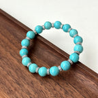 BS176 [Sagittarius Capricorn | December Birthday] Blue Turquoise Classic Silver-plated Bracelet