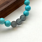 BS178 [Sagittarius Capricorn | December Birthday] Blue Pine Lime Blue Light Glass Bracelet