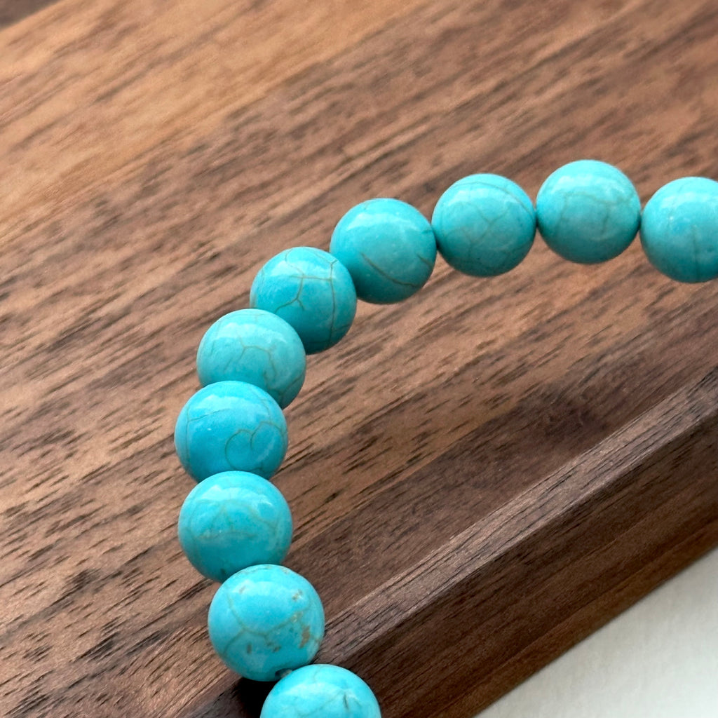 BS180 [Sagittarius Capricorn | December Birthday] Blue Turquoise Yellow Tiger Eye Flower Silver Plated Bracelet