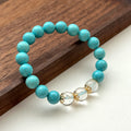 BS181 [Sagittarius Capricorn | December Birthday] Blue Turquoise White Crystal Flower Gold-plated Bracelet