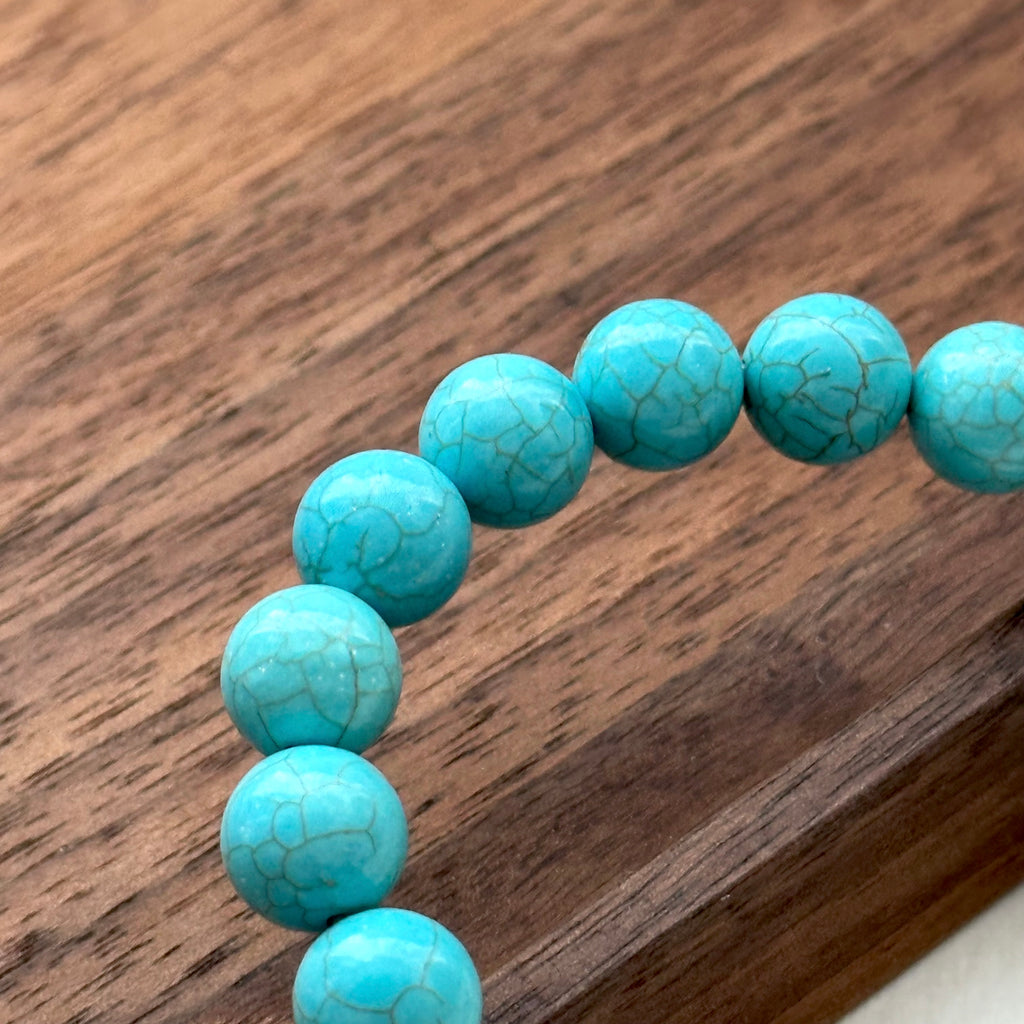 BS181 [Sagittarius Capricorn | December Birthday] Blue Turquoise White Crystal Flower Gold-plated Bracelet