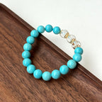BS181 [Sagittarius Capricorn | December Birthday] Blue Turquoise White Crystal Flower Gold-plated Bracelet