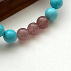BS183 [Sagittarius Capricorn | December Birthday] Blue Turquoise Strawberry Crystal Silver-plated Bracelet
