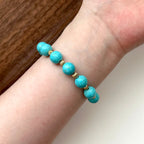 BS185 [Sagittarius Capricorn | December Birthday] Blue Turquoise Ball Gold-plated Bracelet