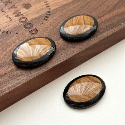 TS9 [Picasso Sedimentary Rock] Picasso Stone Black Jasper Oval Block Office or Home Healing Device Decoration