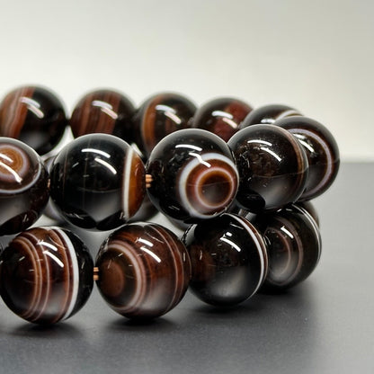 B26 縞瑪瑙 • 黑白手鏈手串  Black and White Sardonyx Bracelet